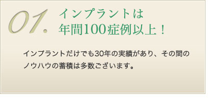 ｲﾝﾌﾟﾗﾝﾄは年間100症例以上!